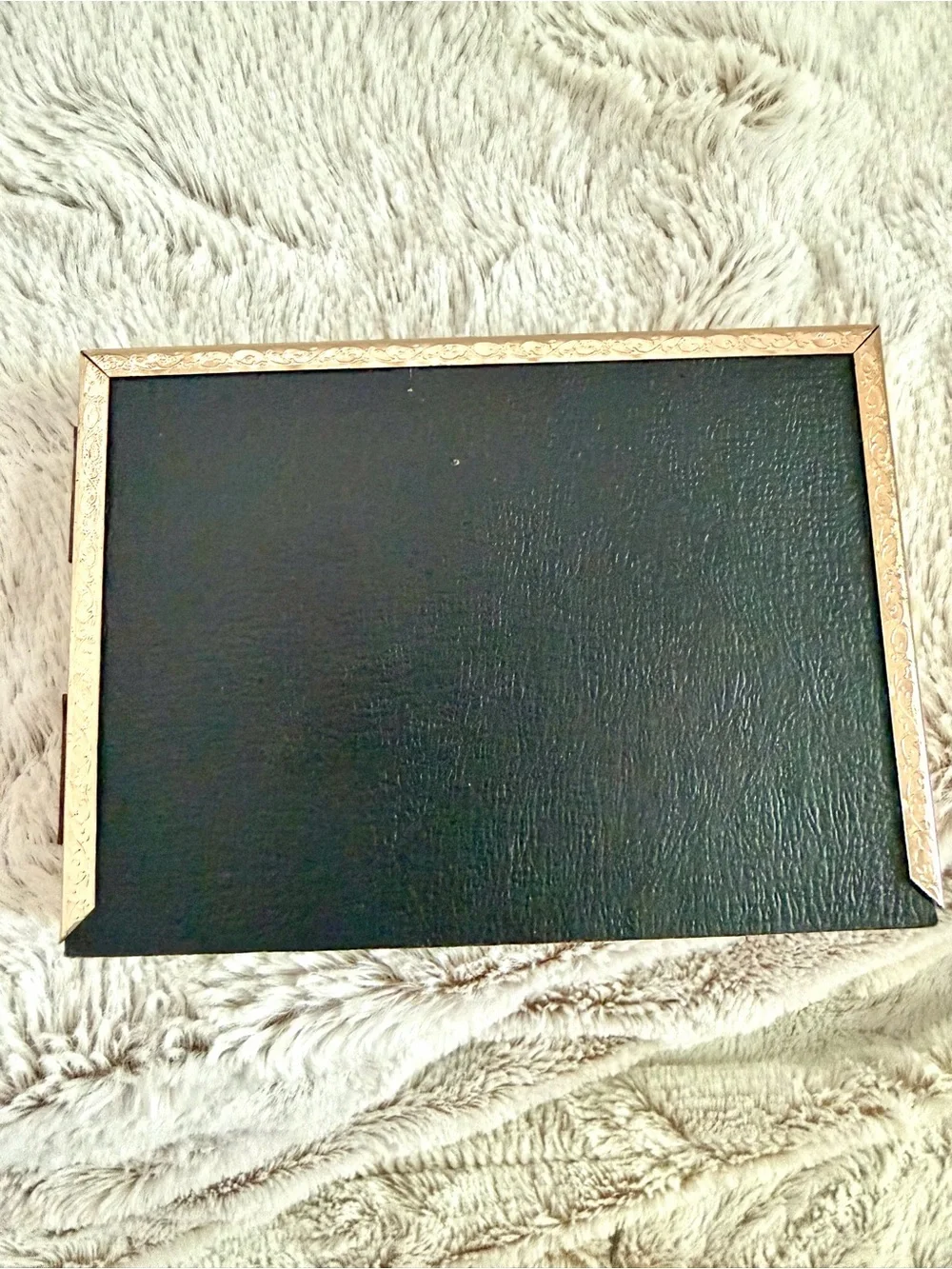 Double Hinged Gold Tone Picture Frame - Foldable Tabletop Frame